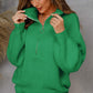 Half-Zip Lantern Sleeve Sweater