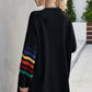 Multicolored Stripe Open Front Longline Cardigan