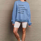 Simply Love Full Size Letter Graphic Round Neck Sweatshirt