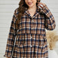 Plus Size Plaid Buttoned Collared Shacket