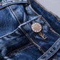 Distressed Flared Jeans with Pockets