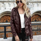 Full Size Zip-Up Hooded PU Jacket