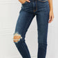 Judy Blue Melaney Full Size Mid Rise Distressed Relaxed Fit Jeans
