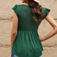 Ribbed Ruffle Sleeve Peplum Top