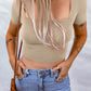 Lace-Up Square Neck Crop Top