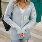 Daisy Pattern Button Front Cardigan
