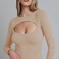 Cutout Ribbed Long Sleeve Bodysuit