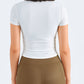 Ruched Round Neck Sports Top
