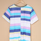 Plus Size Leopard Striped V-Neck Tee