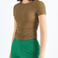 Ruched Round Neck Sports Top
