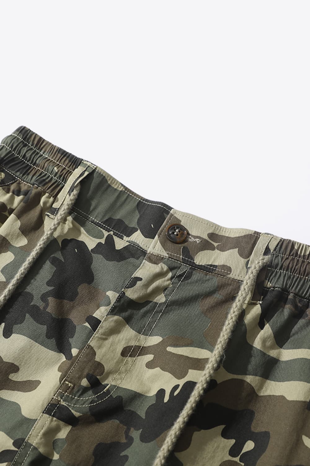 Camouflage Drawstring Waist Cargo Shorts