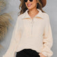 Half-Zip Lantern Sleeve Sweater