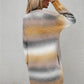 Multicolored Gradient Open Front Longline Cardigan