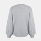 Openwork Balloon Sleeve Pullover Sweater
