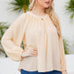 Tied Balloon Sleeve Blouse
