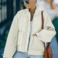 Drawstring Dropped Shoulder Quilted Jacket