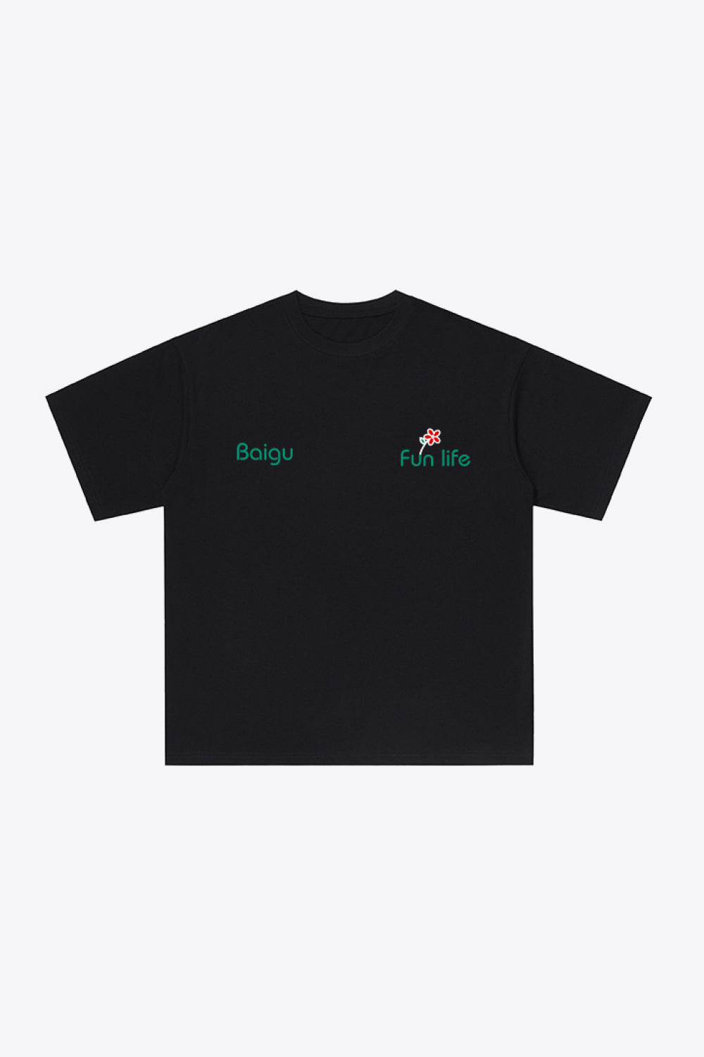 Graphic Dropped Shoulder Round Neck Cotton Tee