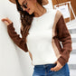 Tricolor Round Neck Tunic Sweater