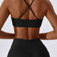 Cropped Halter Neck Sports Bra