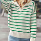 Striped Collared Neck Knit Top
