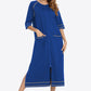 Zip Up Slit Night Dress with Pockets