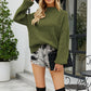 Rib-Knit Dropped Shoulder Mock Neck Sweater
