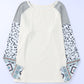 Plus Size Mixed Print Raglan Sleeve Round Neck Top