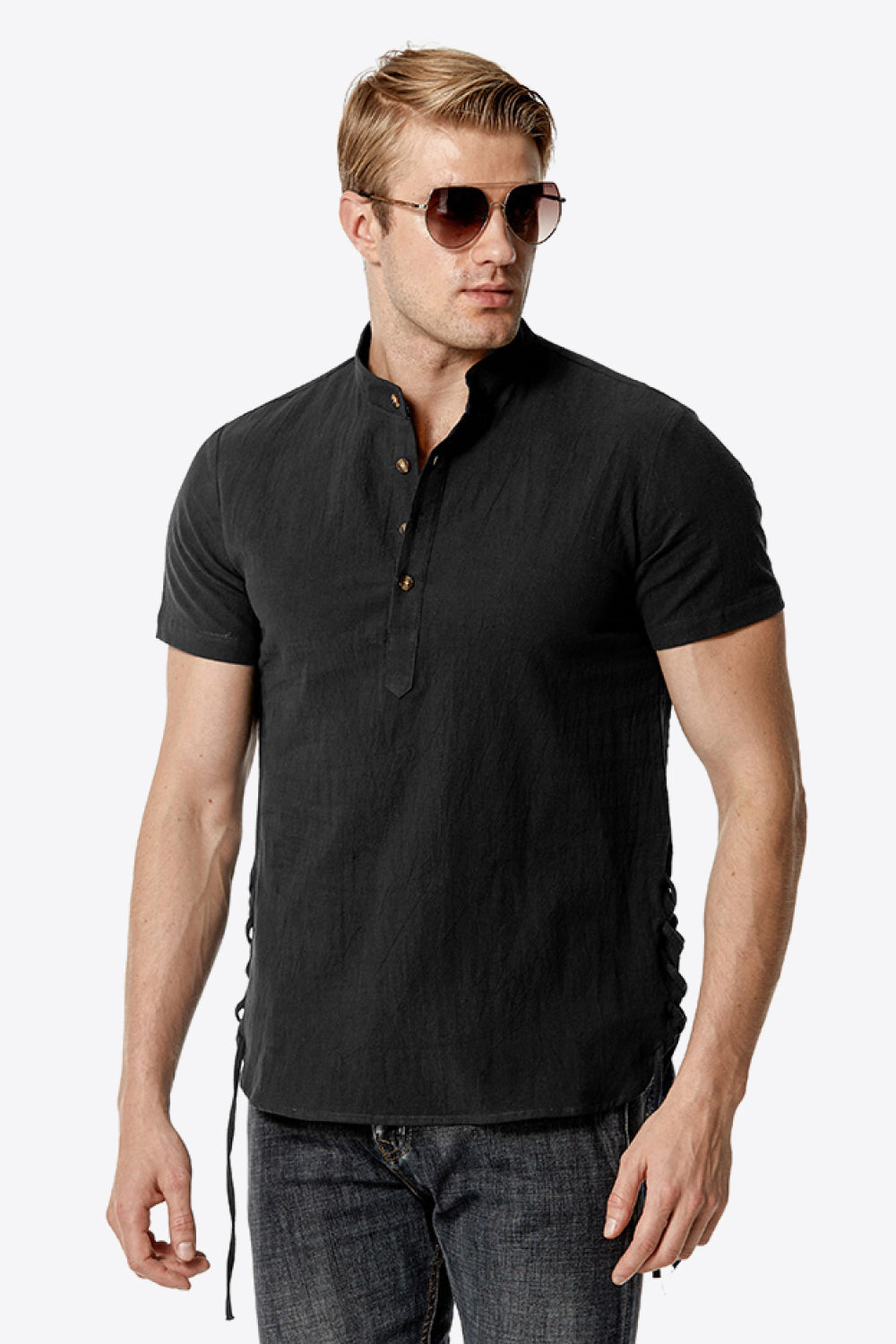 Short Sleeve Henley Tee