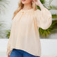 Tied Balloon Sleeve Blouse