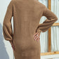 Buttoned V-Neck Dropped Shoulder Sweater Dress