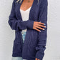 Cable-Knit Open Front Longline Cardigan