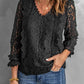 Lace Crochet V-Neck Flounce Sleeve Top