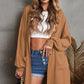 Open Front Hooded Longline Cardigan with Pockets