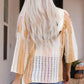 Color Block Openwork Hooded Sweater