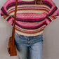 Striped Dropped Shoulder Knit Pullover