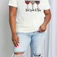 Simply Love Full Size RED WINE & BLUE Graphic Cotton Tee