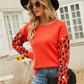 Printed Dropped Shoulder Round Neck Sweater