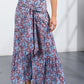 Printed Tie-Front Culottes