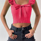 Square Neck Tie Front Knit Top