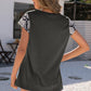 Leopard and Snakeskin Sleeve Baseball Tee