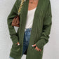 Cable-Knit Open Front Longline Cardigan