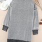 Heathered Fleece Lined Open Front Cardigan