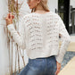 Open Front Cuffed Cropped Cardigan