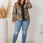 Plus Size Lace Trim Flounce Sleeve Blouse