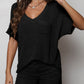 V-Neck Slit High-Low Knit Top