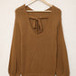 Tied Balloon Sleeve Round Neck Sweater