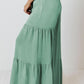 Tie Front Smocked Tiered Culottes