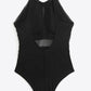 Striped Backless One-Piece Swimsuit