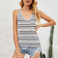 Striped Ribbed Trim Knit Tank