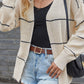 Striped Open Front Cardigan Sweater